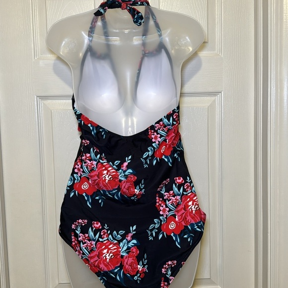 Smismivo Tummy Control Swimwear Halter One Piece Ruched Slimming Bathing Suit XL - Picture 9 of 14